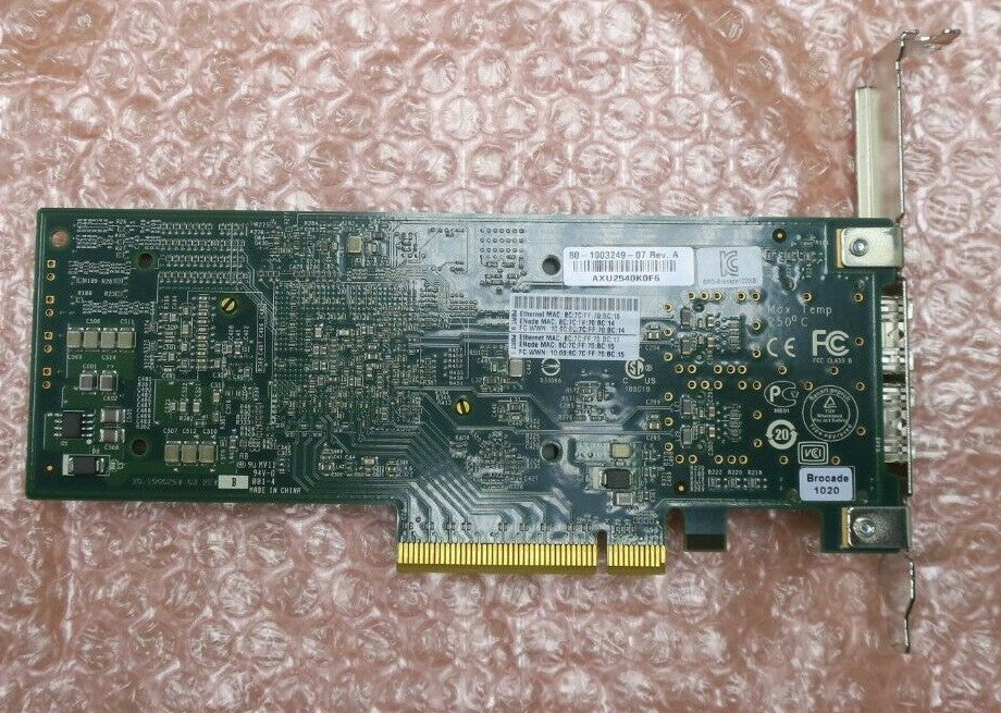 Brocade 1020 10GB 2-Port PCI-E X8 Converged Network Adapter Card 80-1003249-07
