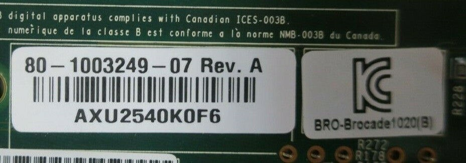 Brocade 1020 10GB 2-Port PCI-E X8 Converged Network Adapter Card 80-1003249-07