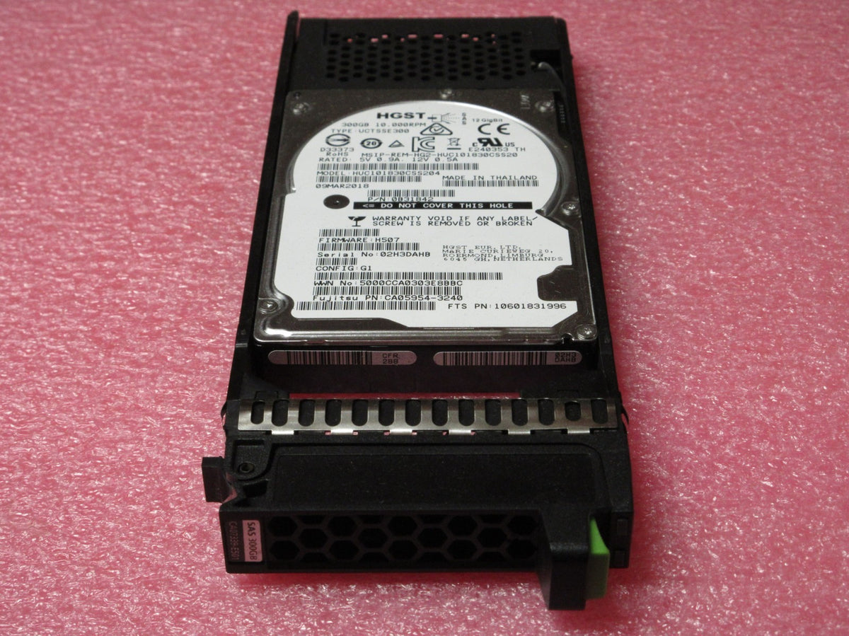 Fujitsu Eternus 300GB 10K 2.5" 12G SAS CA05954-3240 10601831996 HDD CA07339-E501