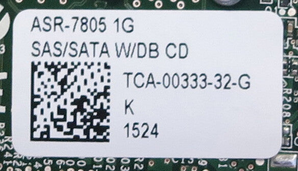 Adaptec ASR-7805 1GB Cache 6Gb/s SAS PCIe Gen 3 RAID Controller Card + Battery