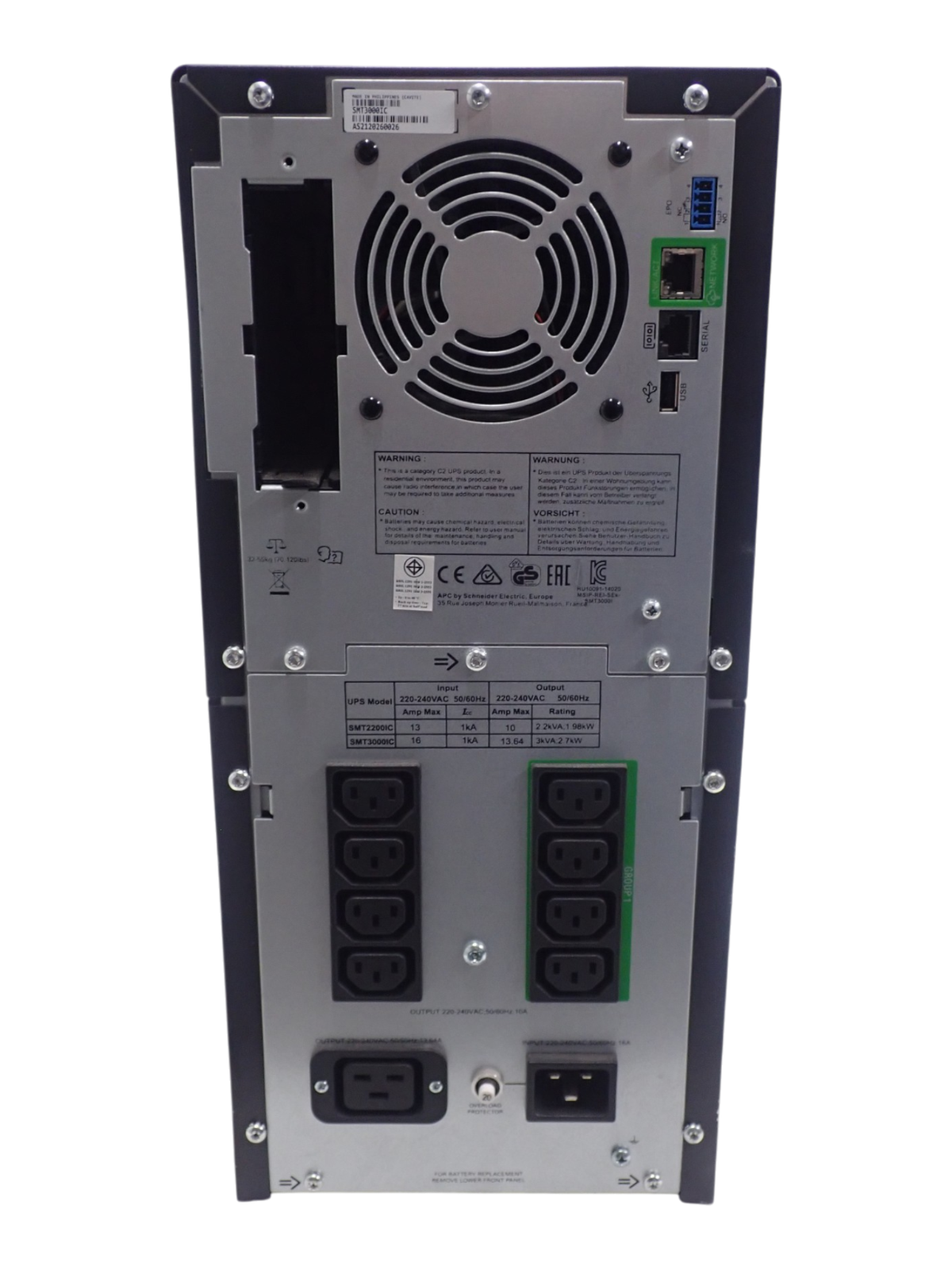 APC Smart-UPS SMT3000IC 3000VA 2700W 8x C13 2x C19 IEC SmartConnect Tower UPS