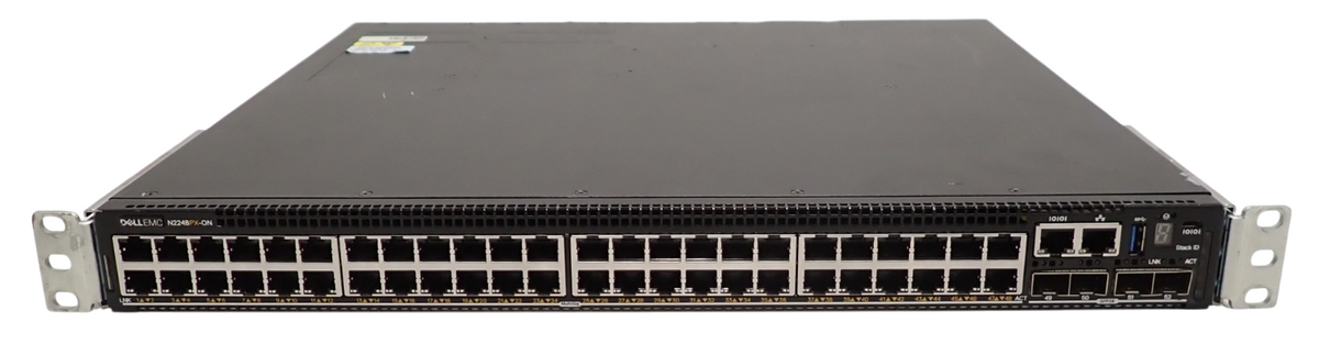 Dell PowerSwitch N2248PX-ON 48x 1/2.5G PoE RJ45 4x 25G SFP28 Port Switch F2B OS6