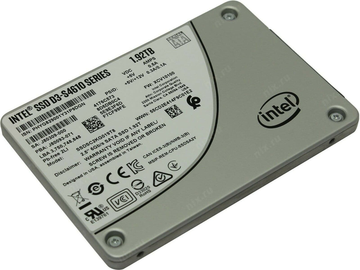 Intel 1.92TB SATA 6G TLC Mixed Use 2.5" SSD D3-S4610 SSDSC2KG019T8