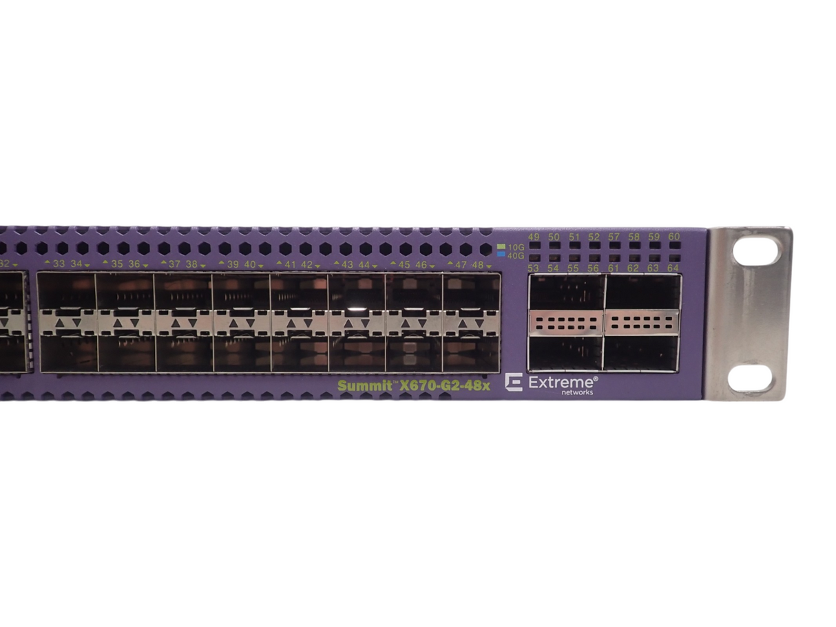 Extreme Networks Summit X670-G2-48X-4Q 48x 1/10Gb SFP+ 4-Port QSFP+ Switch + Lic