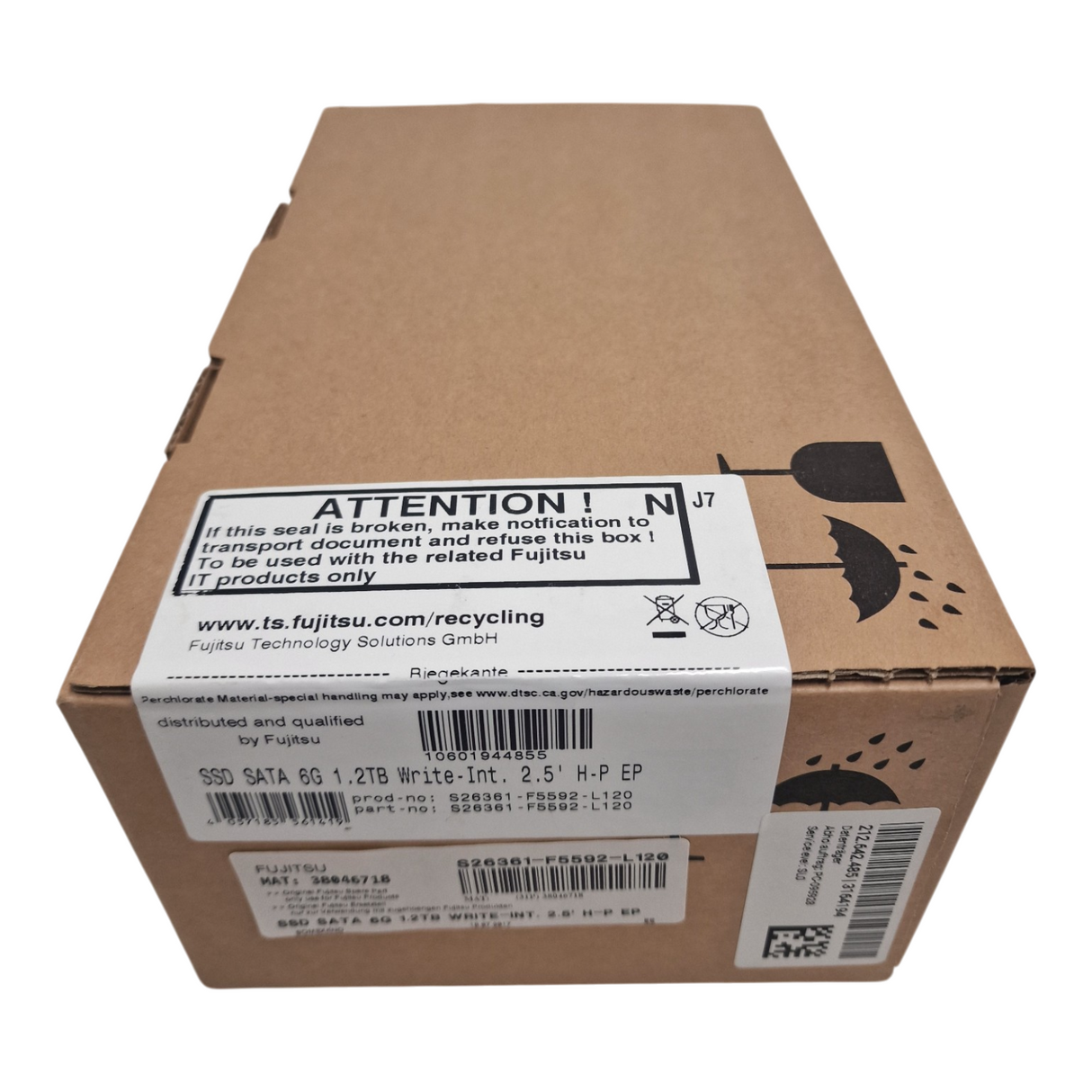 New Fujitsu 1.2TB 6G SATA 2.5" Write Intensive SFF SSD S26361-F5592-L120