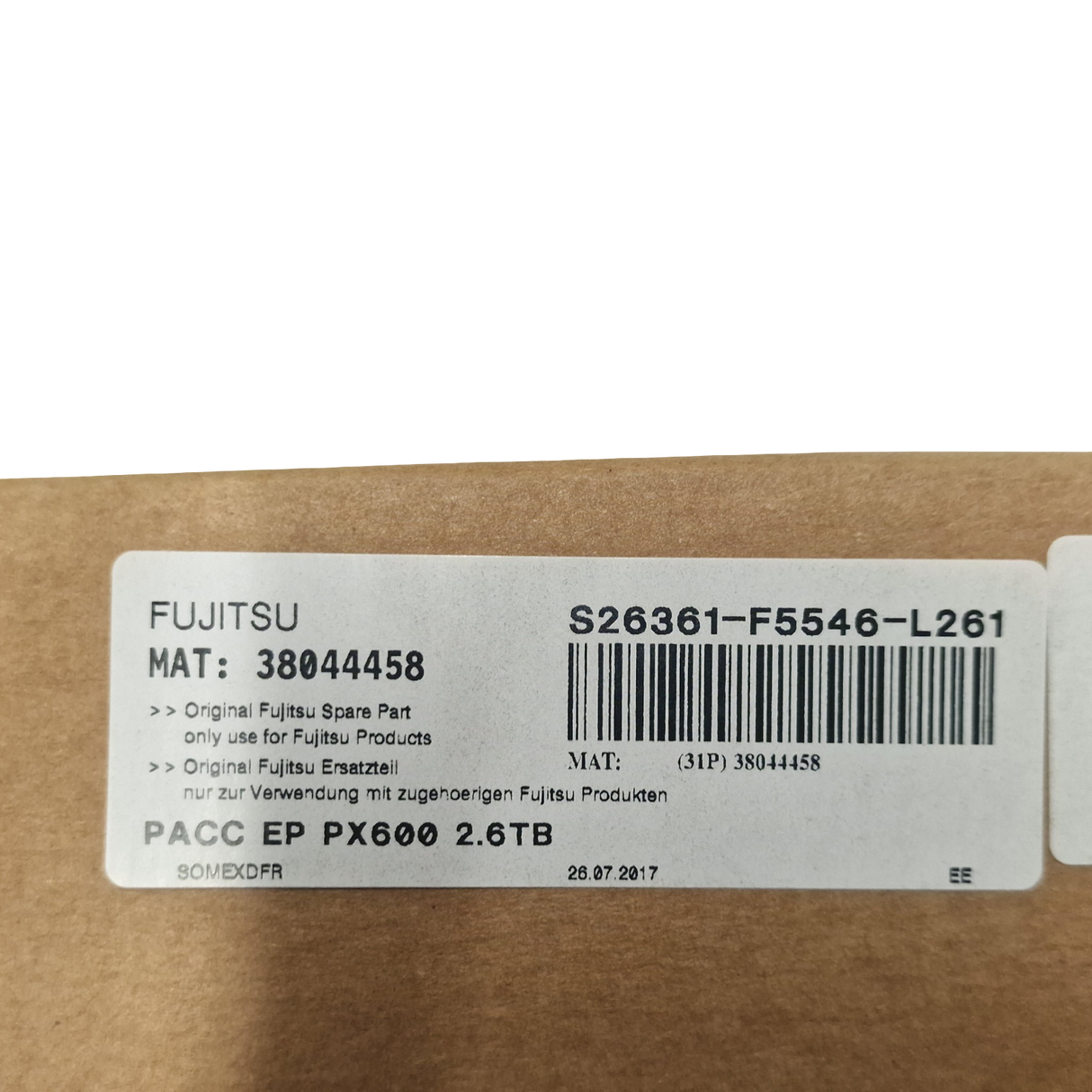 NEW Fujitsu 2.6TB PACC EP PX600 PCIe x8 SSD Solid State Drive S26361-F5546-L261