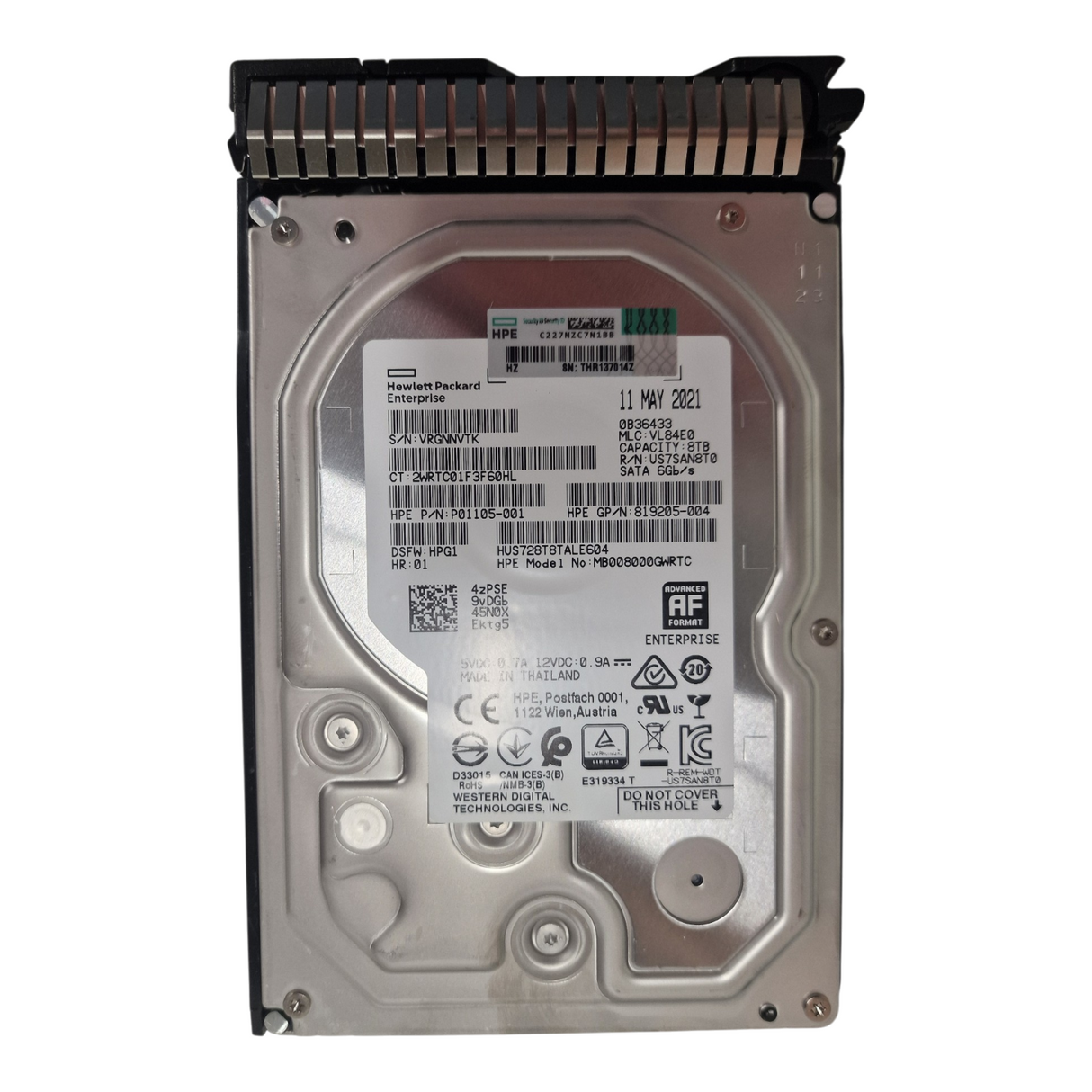 NEW HPE 8TB 7.2K SATA 6G 3.5" HDD 820033-001 819203-B21 in G8-G10 Caddy