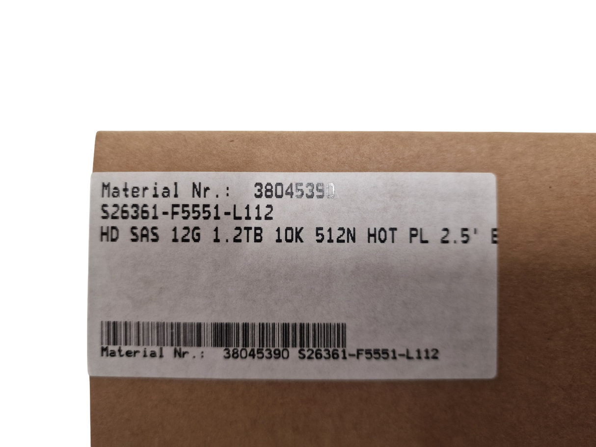 New Fujitsu 1.2TB 10K SAS 12G 2.5" SFF Hard Drive HDD S26361-F5551-L112
