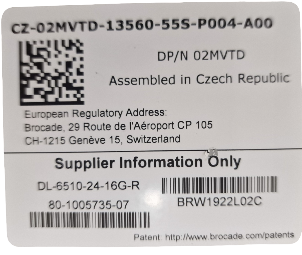 Dell Brocade 6510 48x 16Gb SFP+ 48-Active Switch B2F DL-6510-24-8G-F 2MVTD