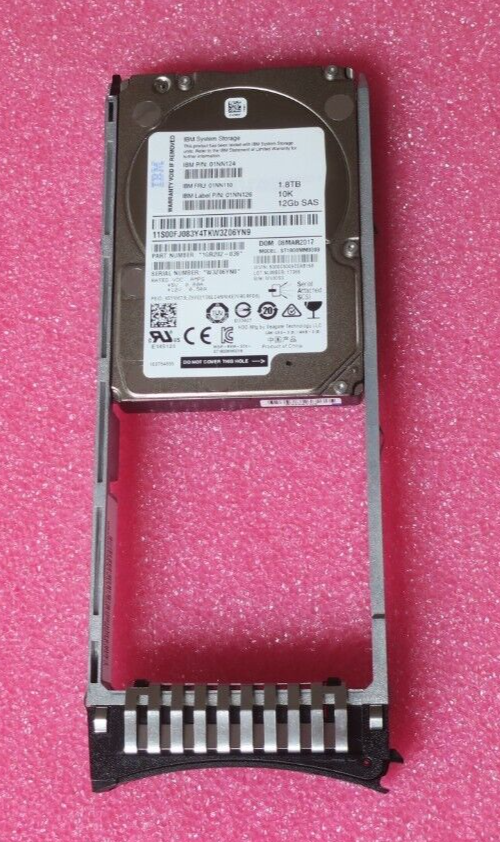 IBM 01NN110 01NN124 AHF4 1.8TB 10K 12Gb SAS 2.5 HDD STORWIZE 2076 V7000 00FJ083