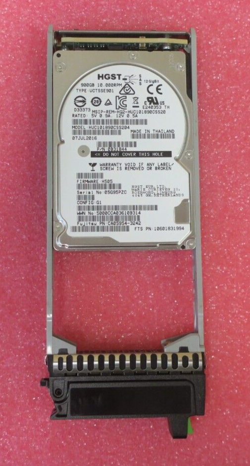 Fujitsu Eternus 900GB 10K SAS 12G 2.5" Hard Drive HDD CA07670-E776 For DX S3/S4