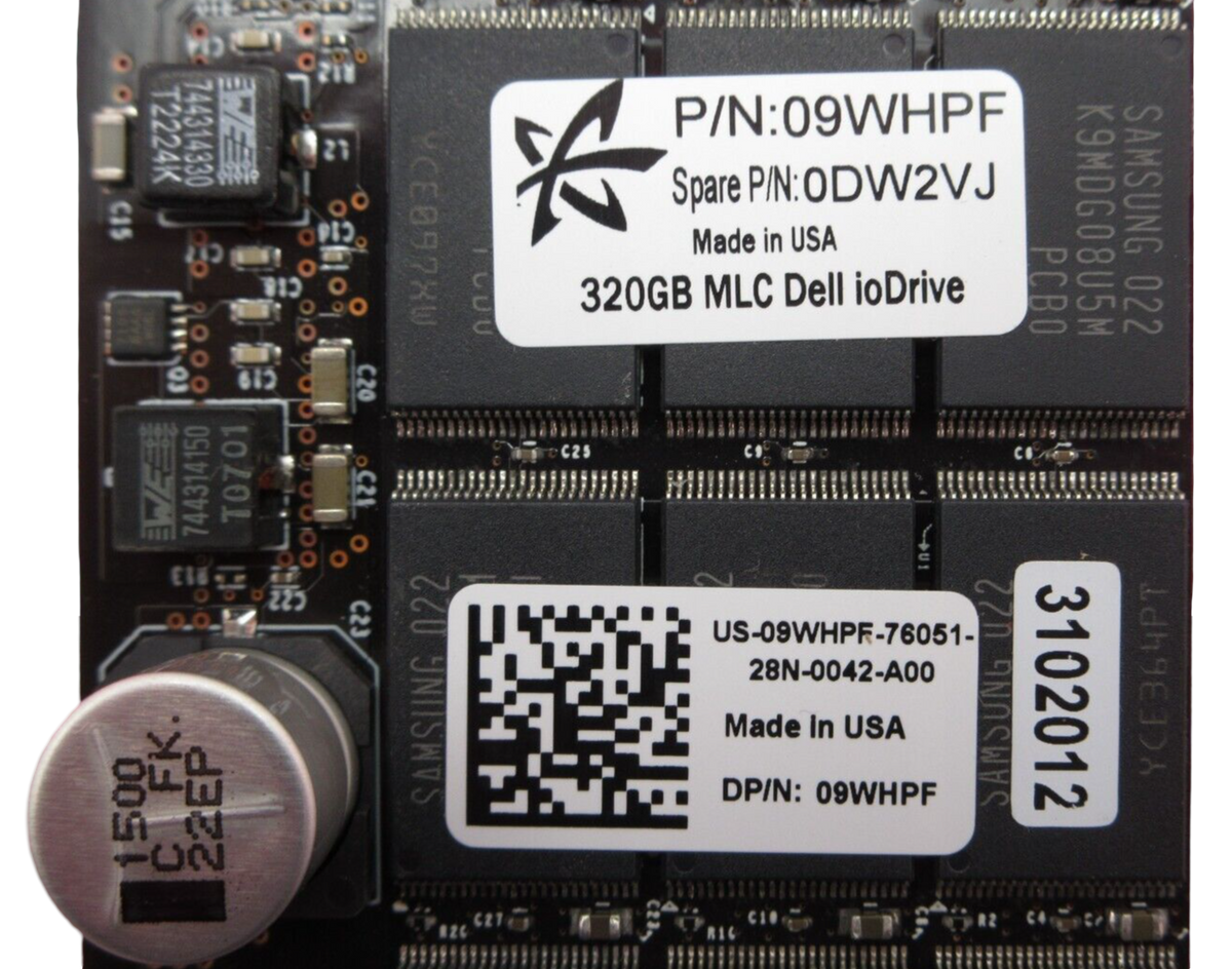 Dell Fusion-iO ioDrive 320GB PCI-E x4 NVMe MLC/S SSD FH 9WHPF 09WHPF