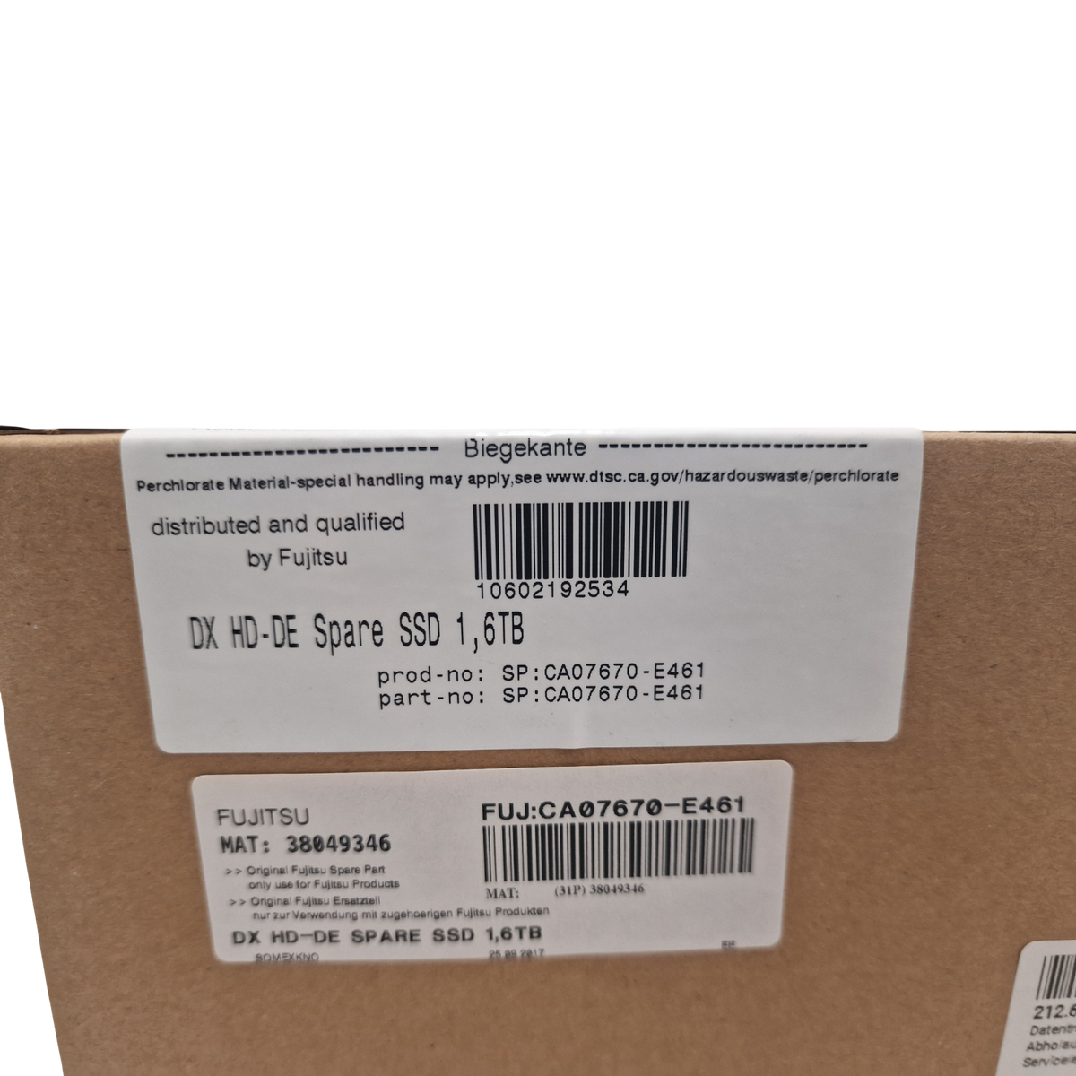 New Fujitsu DX HD-DE 1.6TB SAS 12G Internal Server SSD CA07670-E461