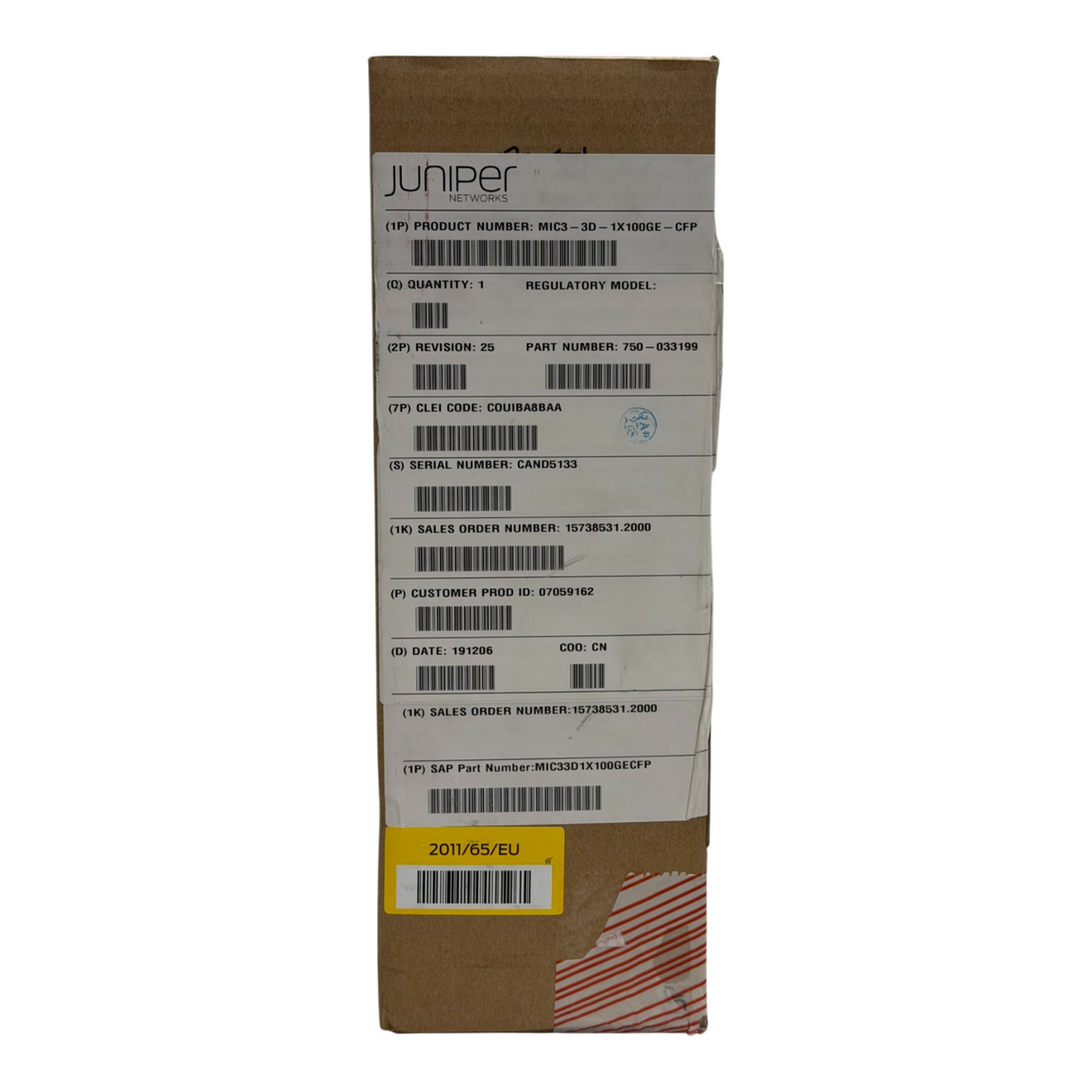 NEW Juniper Networks MIC3-3D-1X100GE-CFP 1x100G CFP Ethernet Interface Module