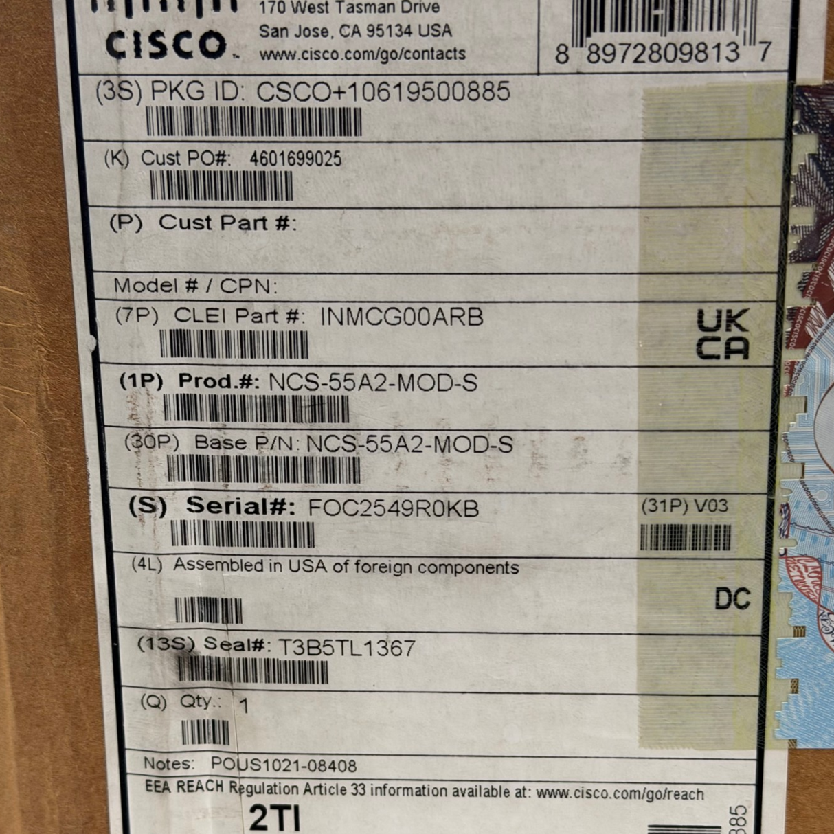 New Cisco NCS 5500 Series 24x10G / 16x25G MPA Router Chassis NCS-55A2-MOD-S