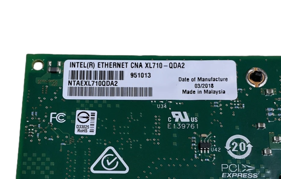 Intel XL710-QDA2 Dual 40GbE QSFP+ Converged Network Adapter LP FH NTAEXL710QDA2