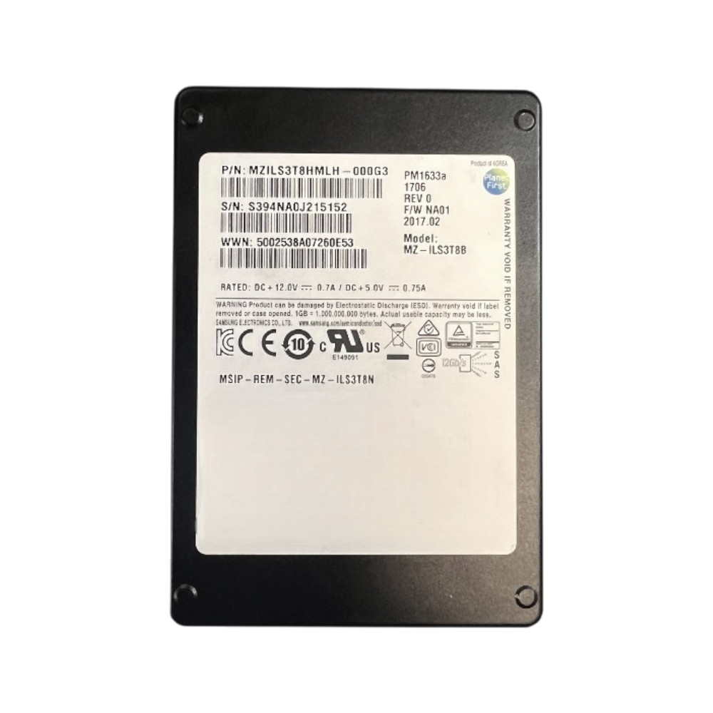 Samsung PM1633a 3.84TB SAS 12G 2.5" Read Intensive SSD MZILS3T8HMLH-000G3