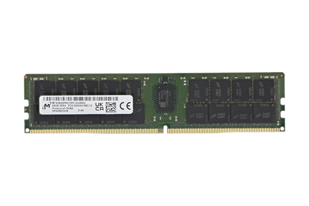 Micron 64GB 2RX4 PC4-3200AA ECC REG Server Memory MTA36ASF8G72PZ-3G2