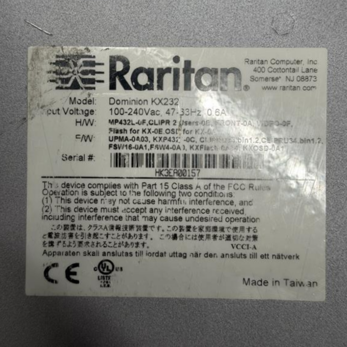 Raritan Dominion KX 2-User 32 X RJ45 Enterprise 1U KVM Switch KX232