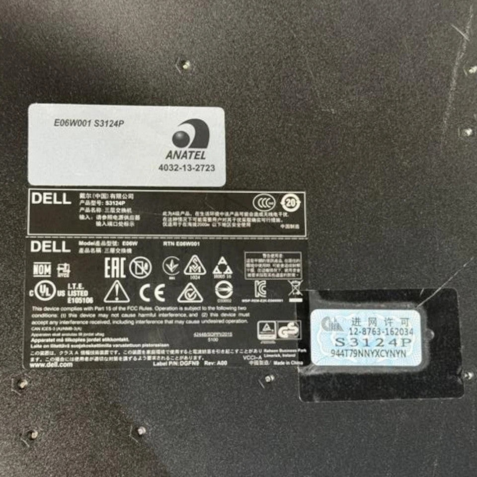 Dell Networking S3124P 24x 1GbE PoE 2x 10GbE SFP 1x PSU OS9 F2B Switch 3FXNM