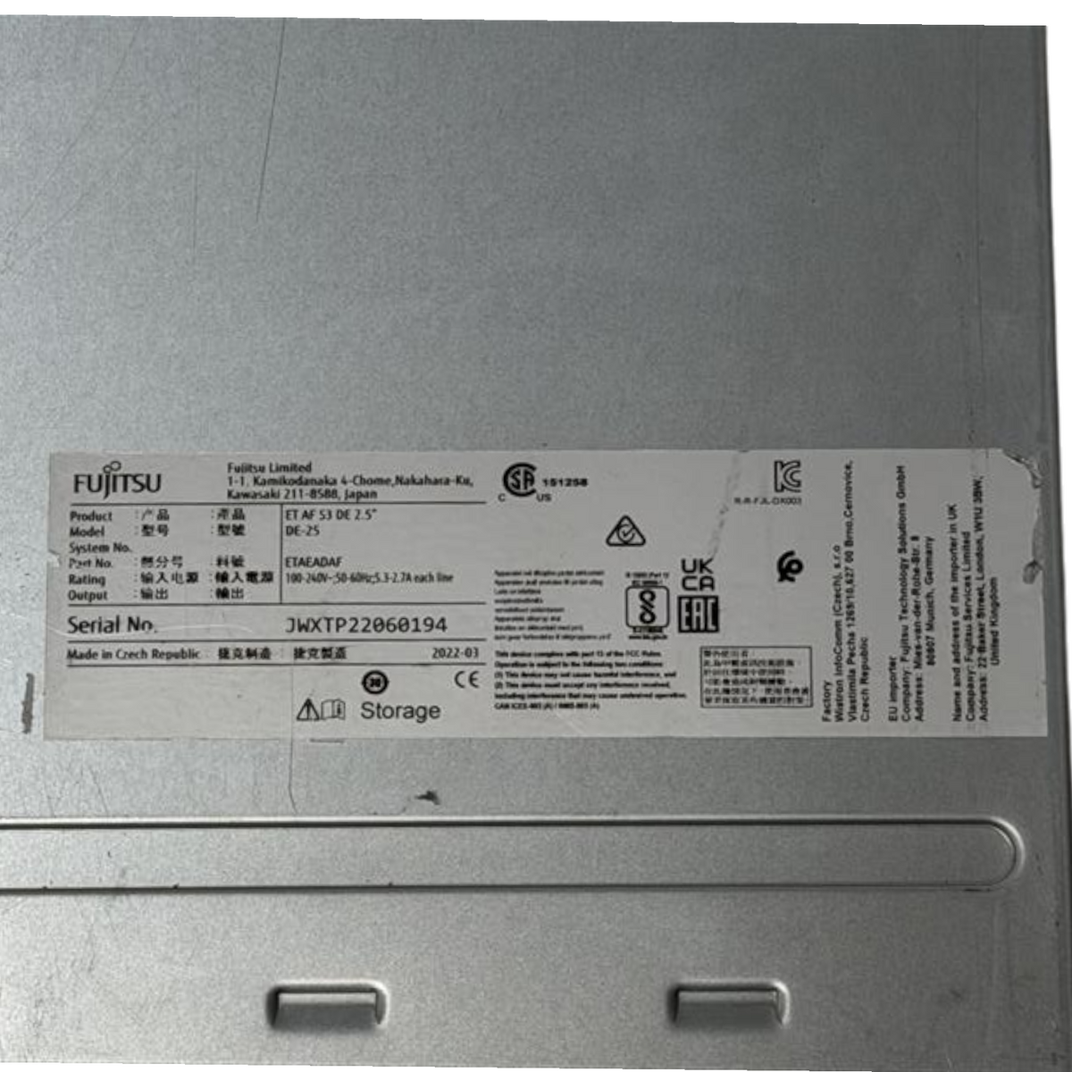 Fujitsu Eternus AF250 S3 24-Bay 2.5" SFF Expansion Array+ 2x CA05967-1610 2x PSU