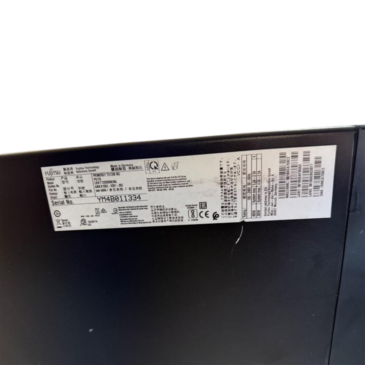 Fujitsu Primergy TX1330 M2 1x Intel CPU 4-DIMM 4xLFF Bay 2x PSU CTO Tower Server