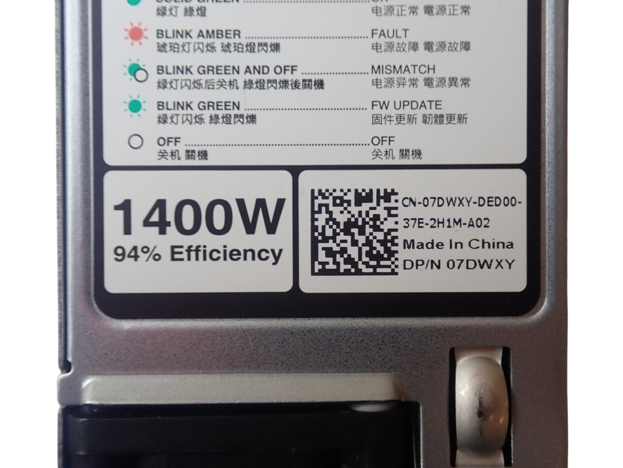 New Dell 1400W PLATINUM PSU 7DWXY for PowerEdge R650 R660 R750 R760 R6525 R7525