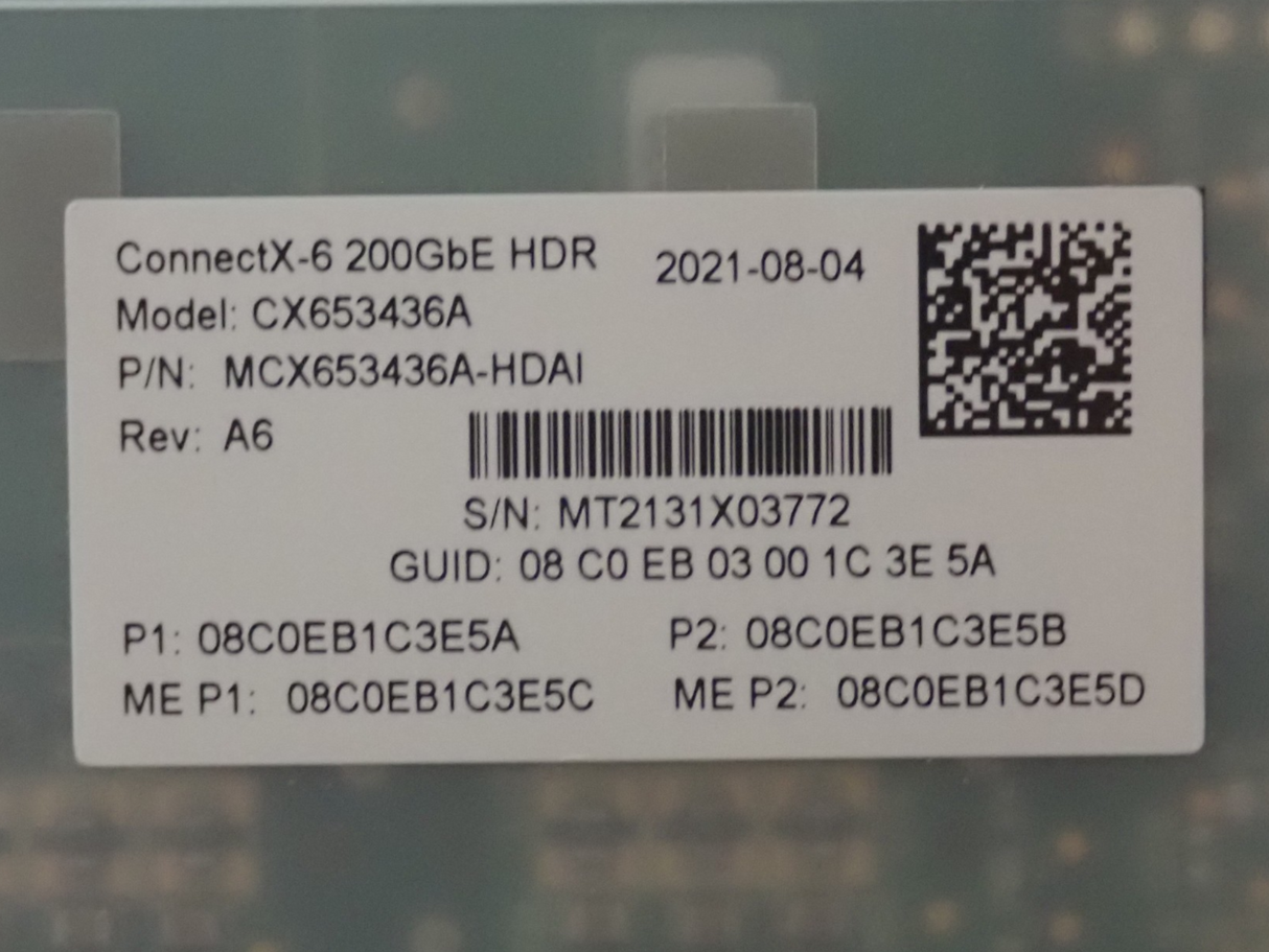 Mellanox CX653436A Dual Port ConnectX-6 200GbE QSFP56 Eth/IB HDR OCP 3.0 Adapter