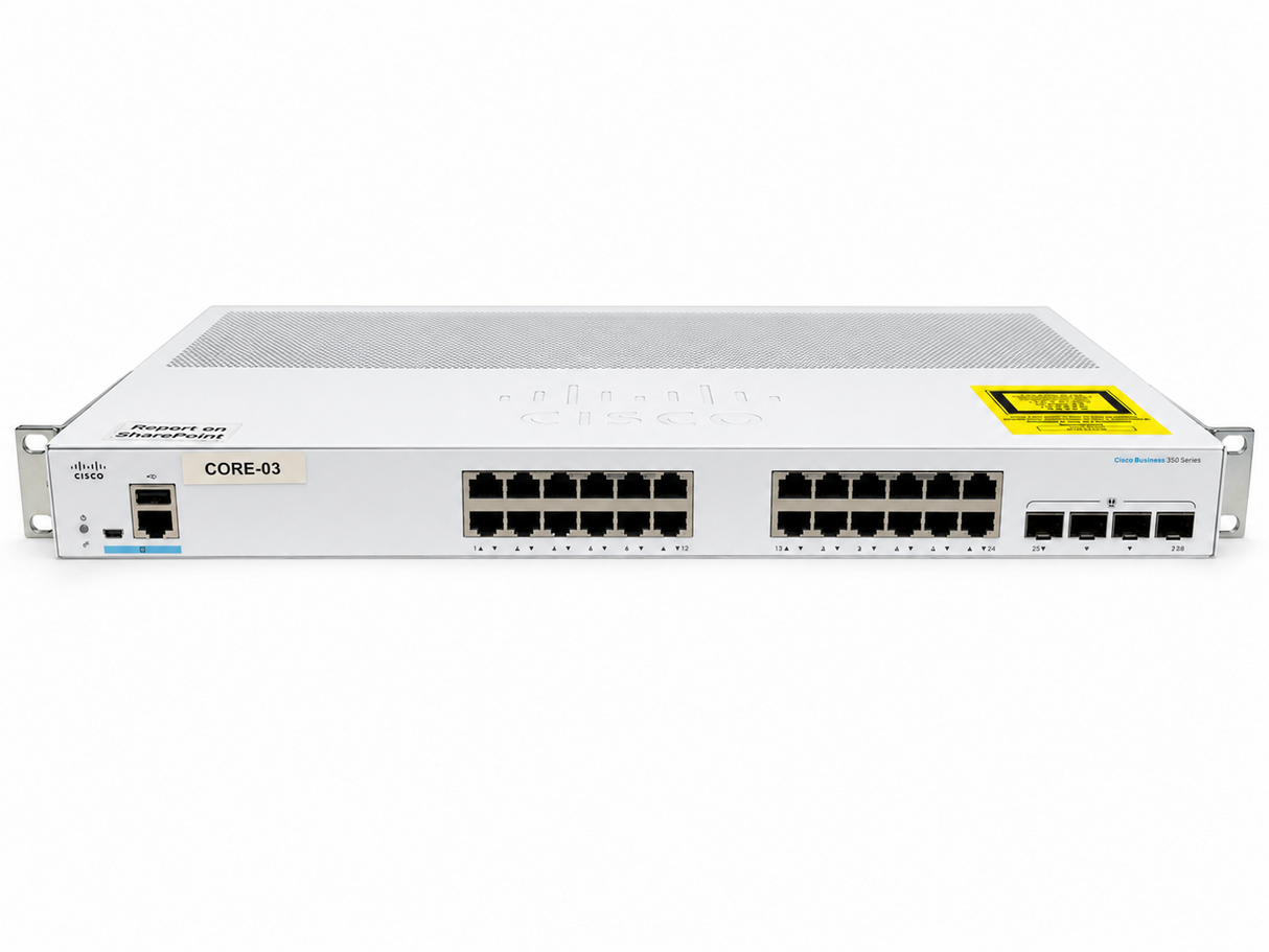 Cisco CBS350-24T-4 Business 350 Series 28-Port Gigabit Managed Switch Rack Ears