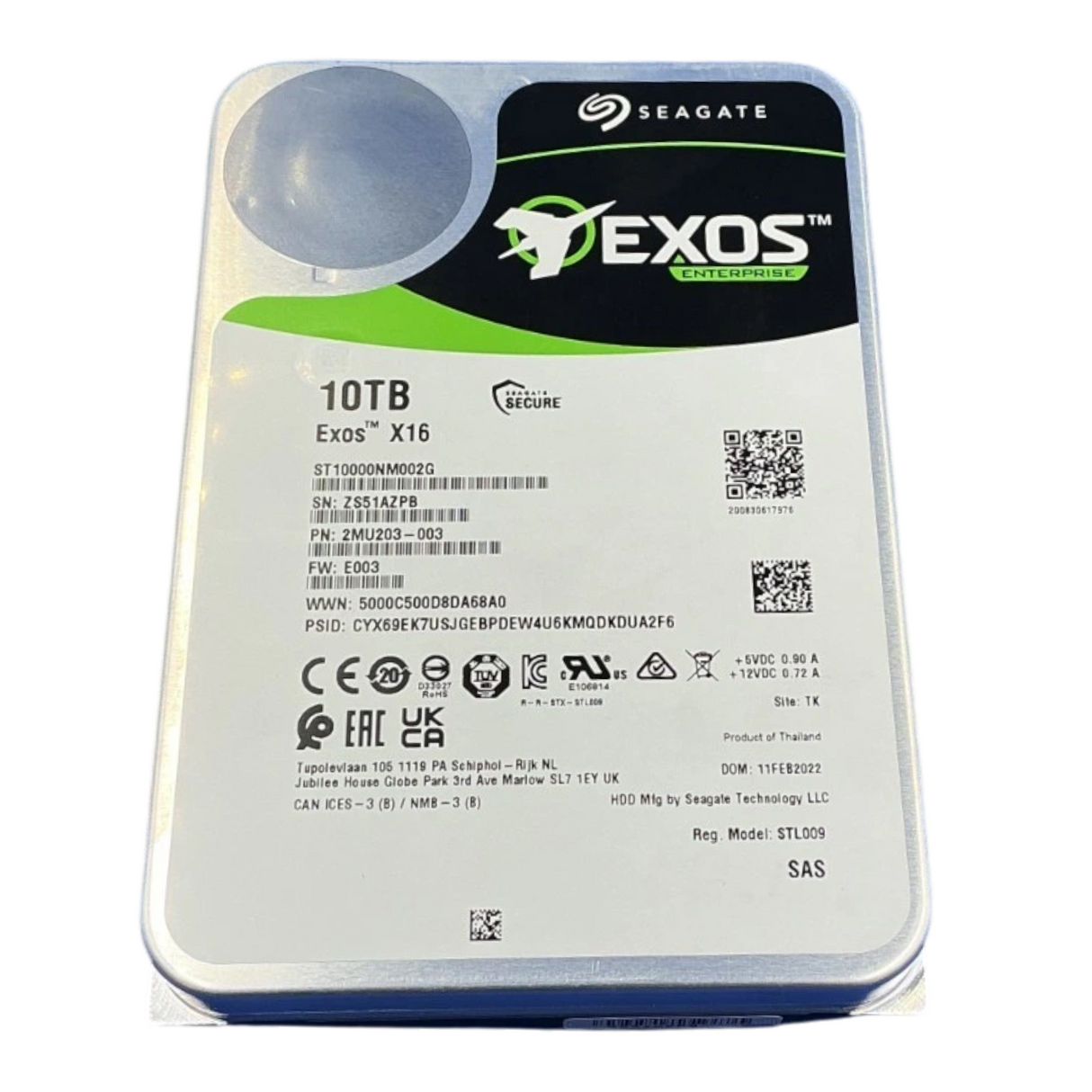 Seagate Exos X16 10TB 7.2K SAS 12G 256MB 512e 3.5'' HDD ST10000NM002G