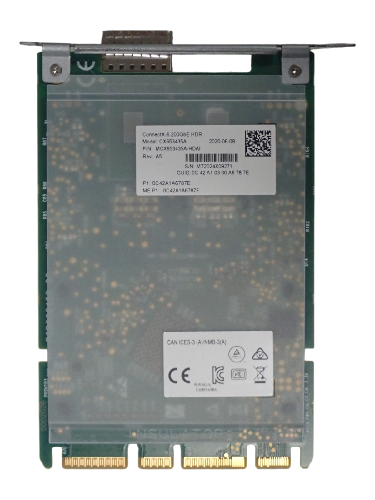 Mellanox MCX653435A Single Port ConnectX-6 200GbE HDR QSFP56 VPI OCP NIC Adapter
