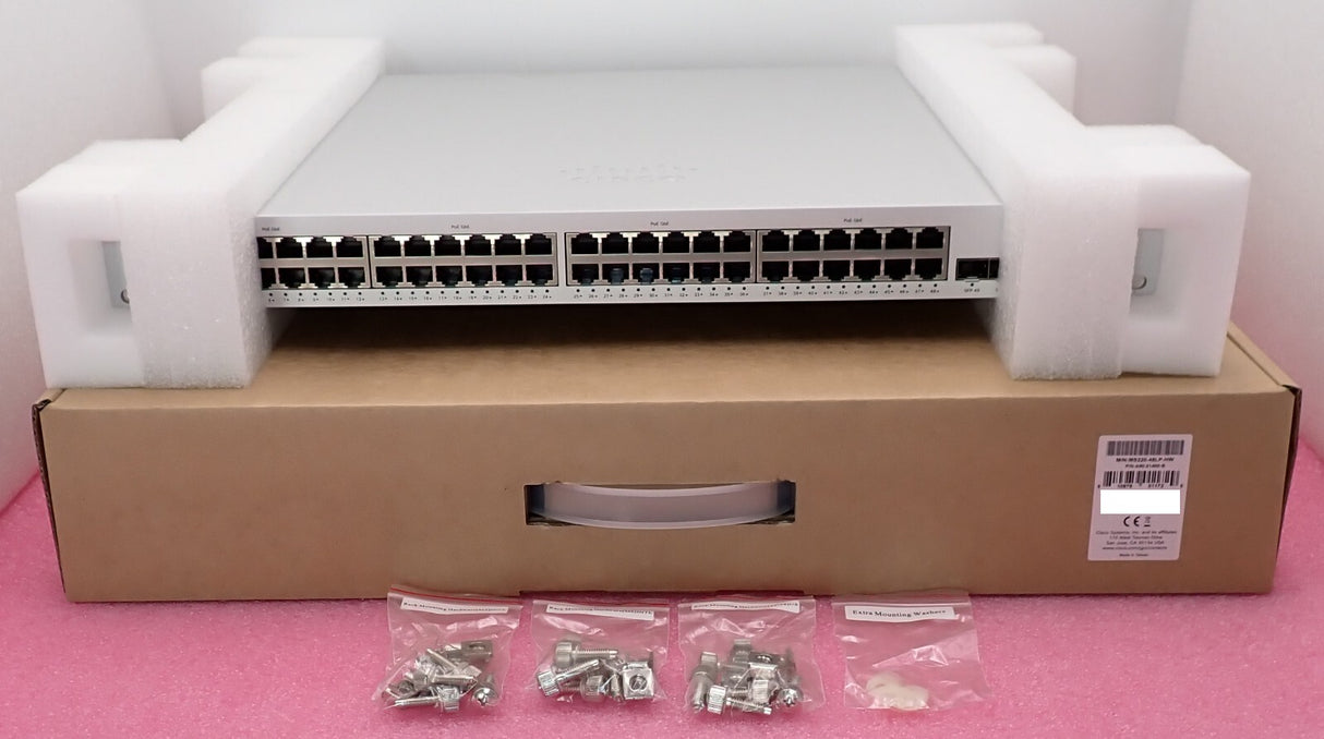NEW Cisco Meraki MS220-48LP-HW 48x 1GE POE+ 4x 1G SFP 1U Cloud Switch UNCLAIMED