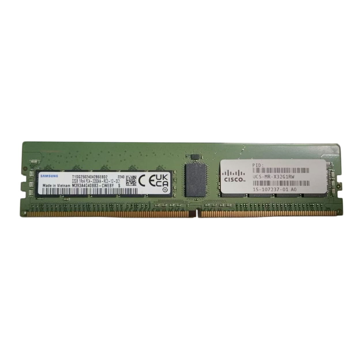 Cisco 32GB 1Rx4 PC4-3200AA DDR4-25600 ECC RDIMM Server Memory UCS-MR-X32G1RW