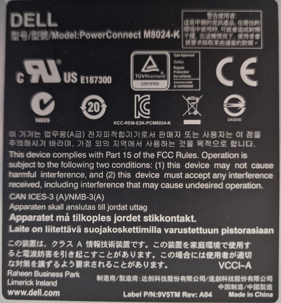 Dell PowerConnect 10Gb M8024-k Ethernet Blade Switch YX4X6 For PowerEdge M1000E