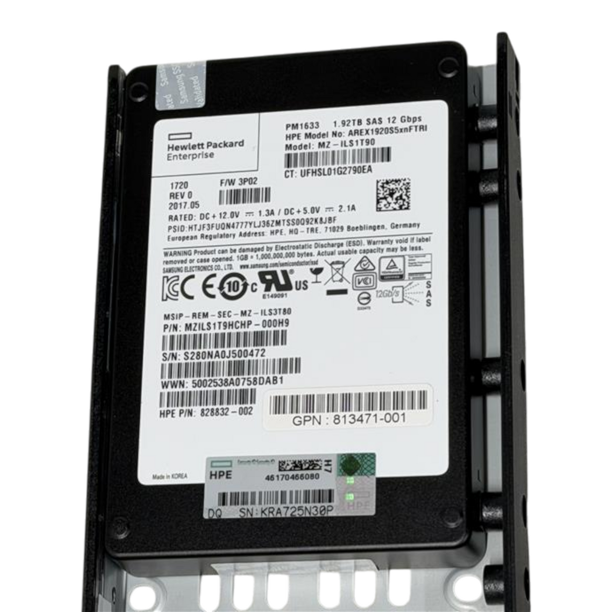 New HPE StoreServ 8000 3PAR 1.92TB SAS 12G +SW FE Enterprise 2.5" SSD K2R27B