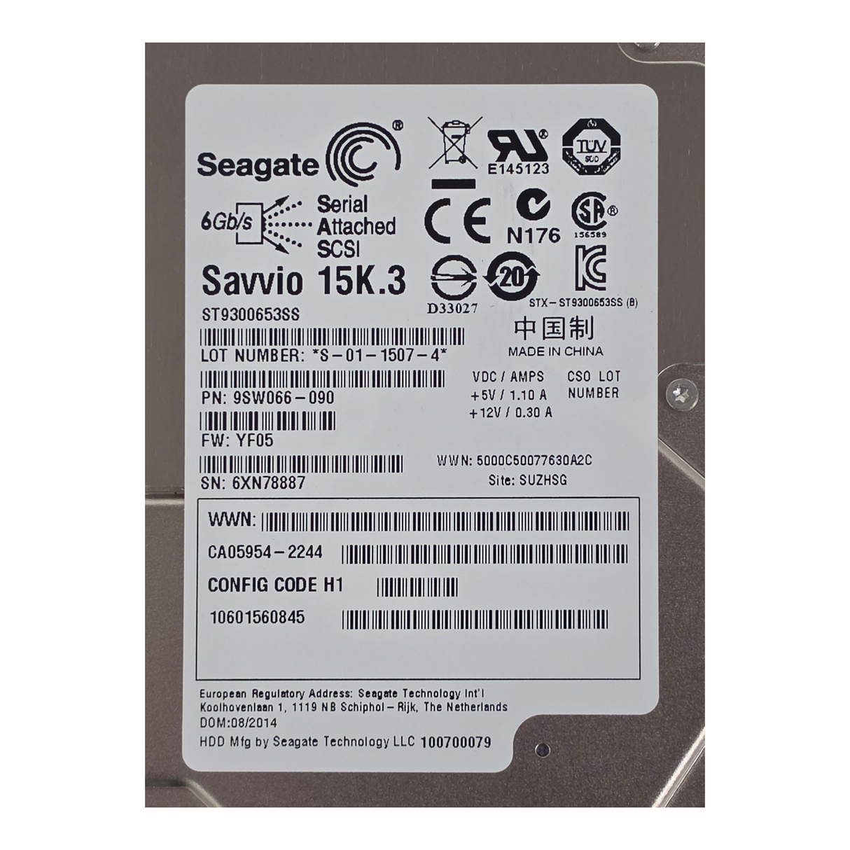 Fujitsu 300GB 15K SAS 12G 512N 2.5" SFF Hot-Swap HDD Hard Drive CA07670-E602
