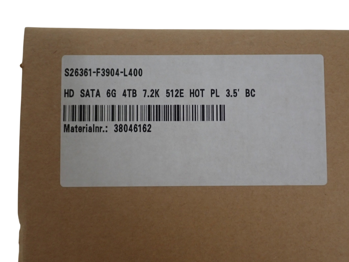 NEW Fujitsu 4TB 7.2K SATA 6G 512E 3.5" Hot-Plug Hard Drive HDD S26361-F3904-L400