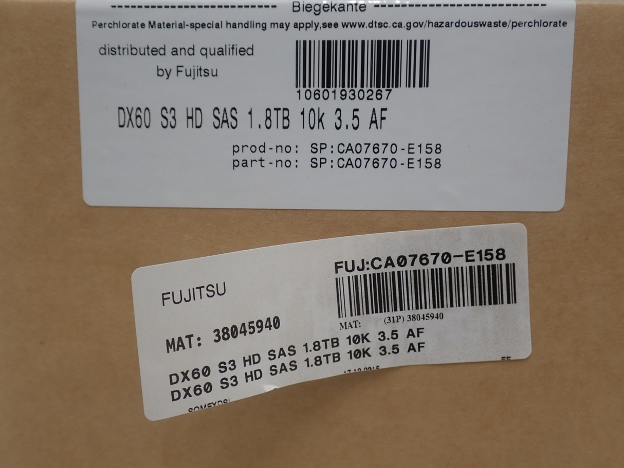 NEW Fujitsu 1.8TB Write Intensive 128MB SAS 12G 3.5" Hard Drive HDD CA07670-E158
