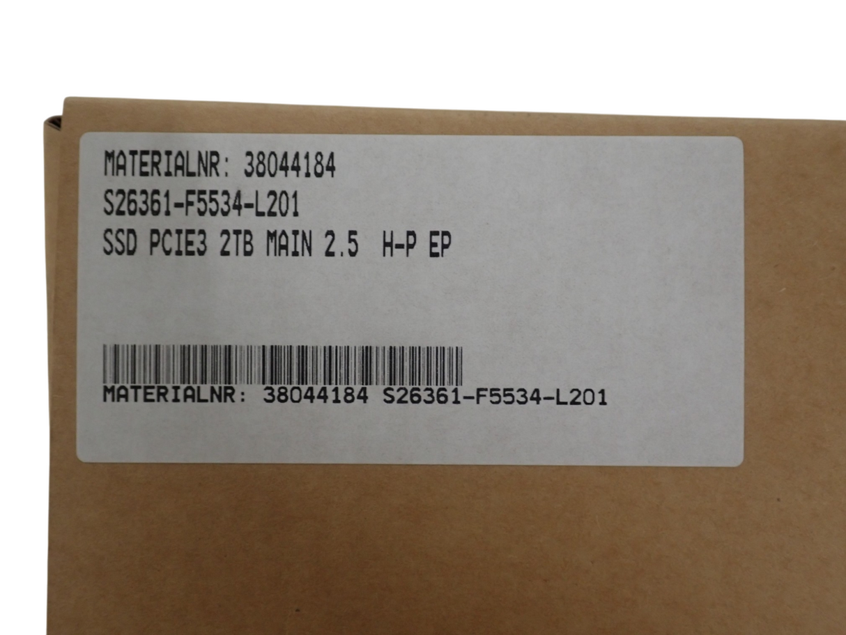 NEW Fujitsu 2TB PCIE U.2 Mainstream Mixed-Use 2.5" HotPlug SSD S26361-F5534-L201