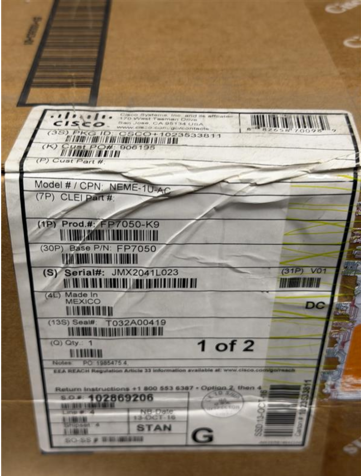 New Cisco FP7050-K9 FirePower 7050 8x RJ45 1GbE 1U Security Appliance Chassis