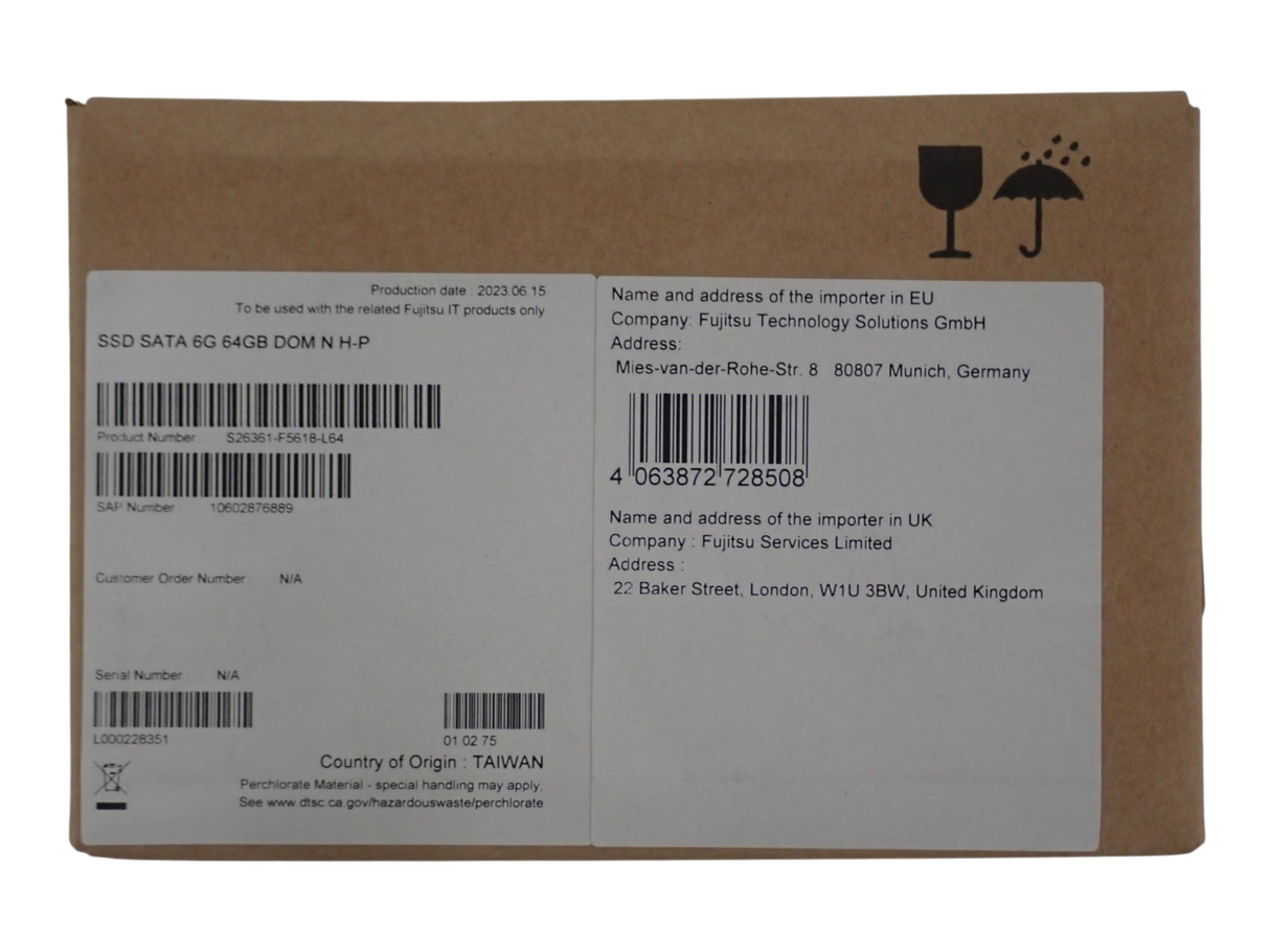 NEW Fujitsu 64GB 6Gb/s mSATA DOM SSD Disk-On-Module S26361-F5618-L64