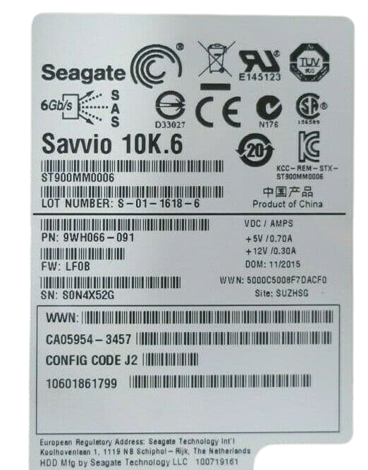 Fujitsu 900GB 10K 6G SAS 2.5" SFF Hot Plug HDD ST900MM0006 CA07339-E687