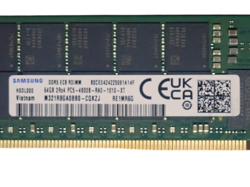 NEW Samsung 64GB 2Rx4 PC5-4800B DDR5-38400 ECC RDIMM Memory M321R8GA0BB0-CQK