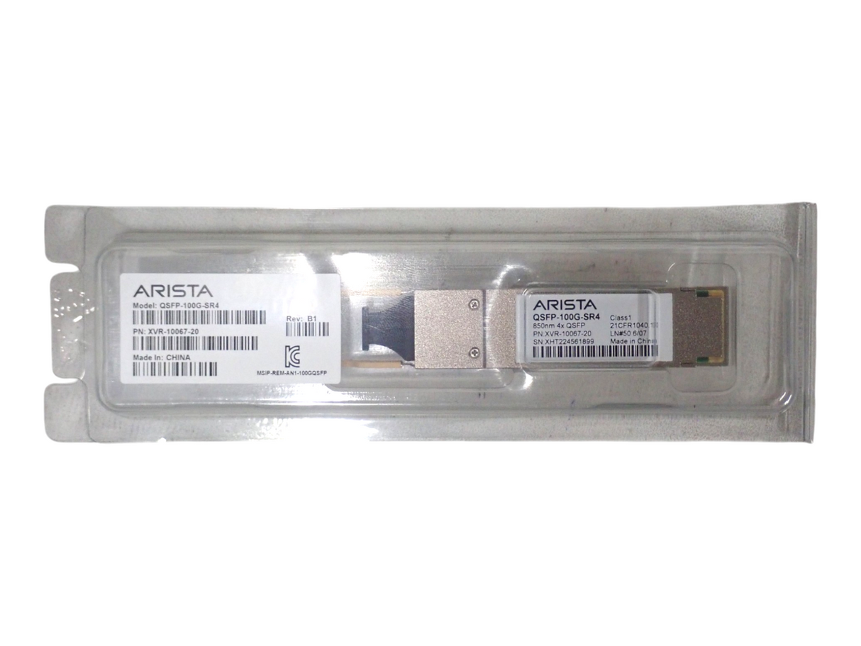 NEW Arista XVR-10067-20 QSFP-100G-SR4 100G QSFP28 SR4 850nm 100m MMF Transceiver