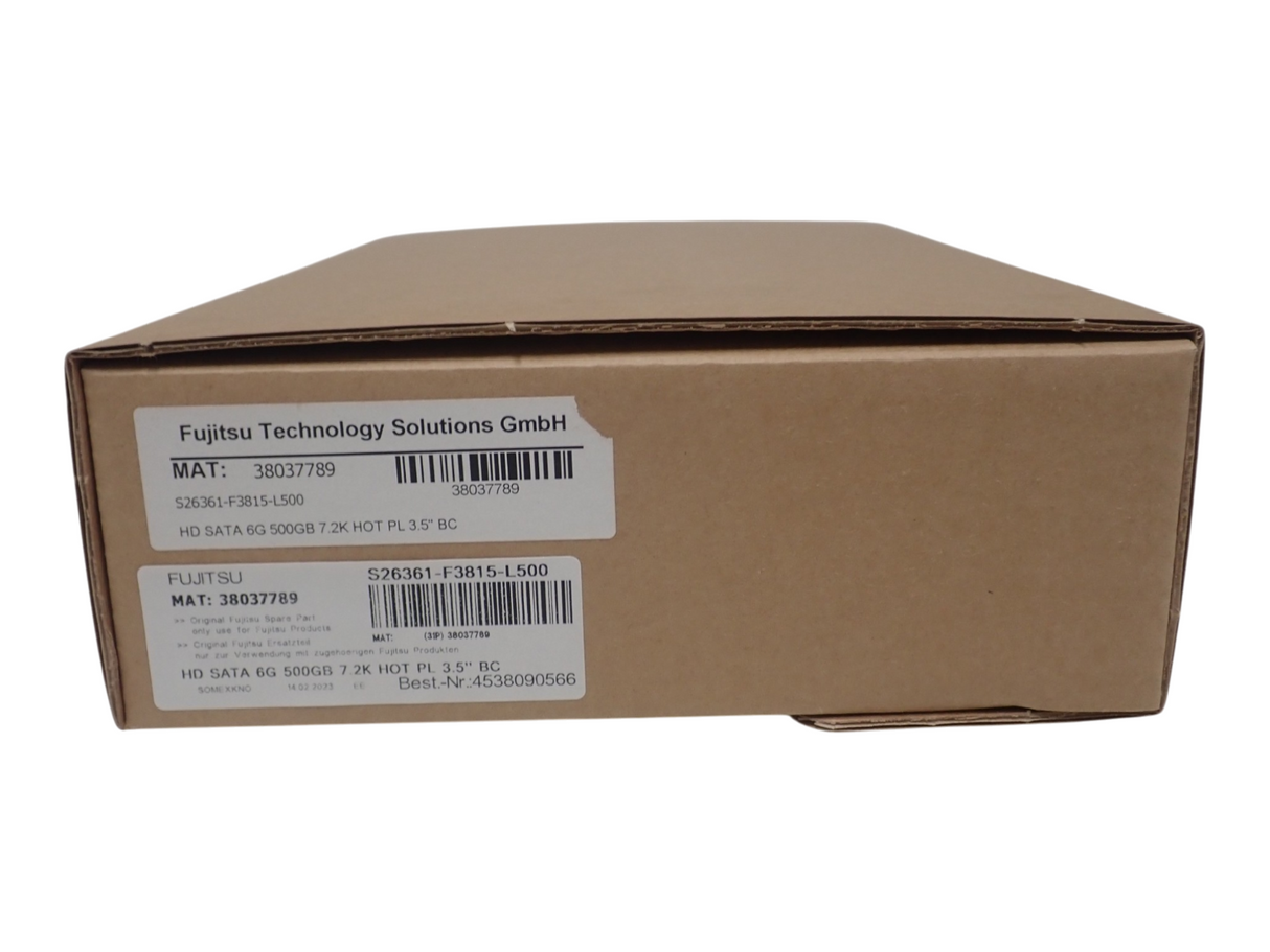 NEW Fujitsu 500GB SATA 6G 7.2k 3.5" Hot-Plug HDD Hard Drive S26361-F3815-L500