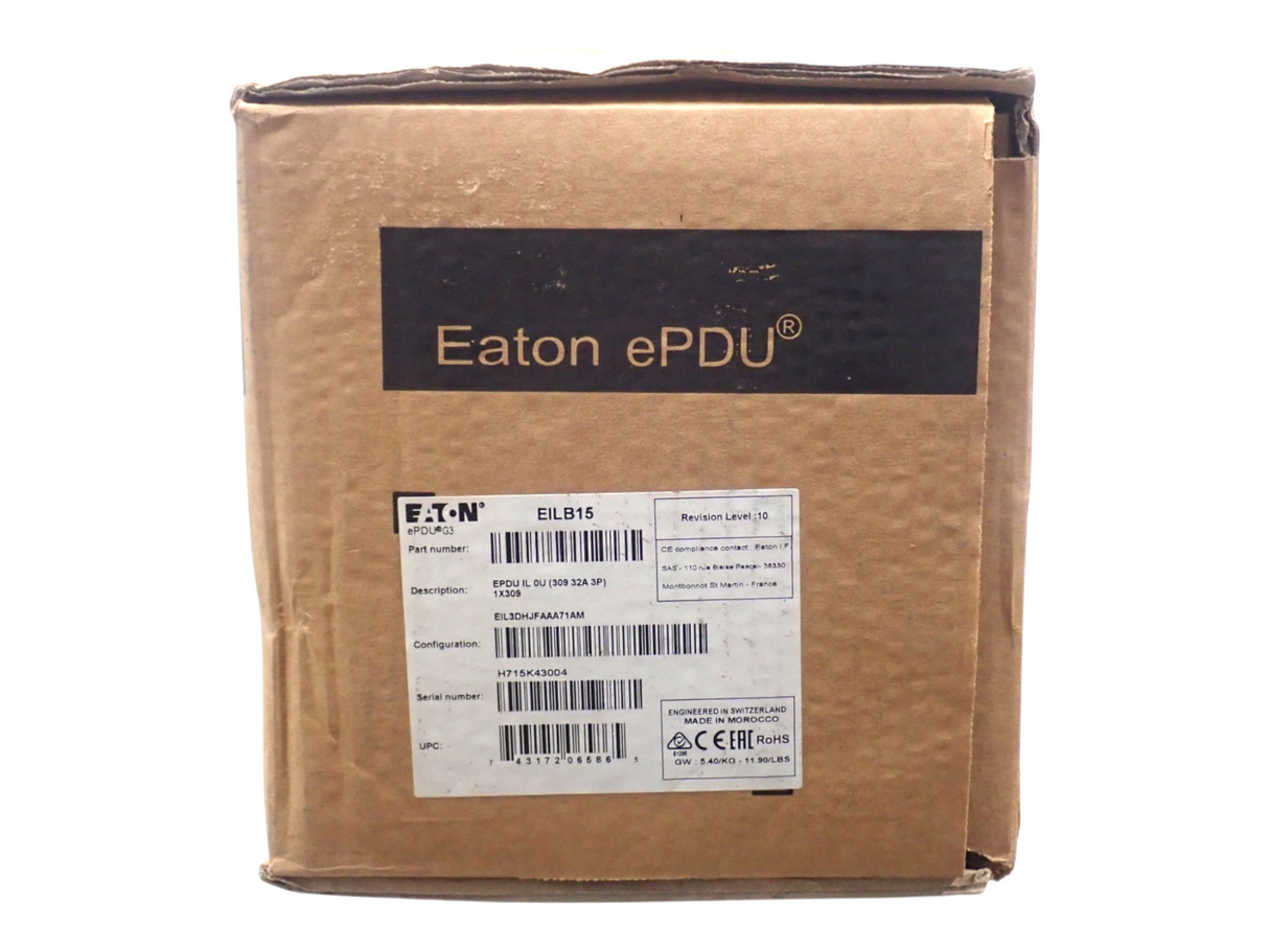 NEW Eaton G3+ EILB15 IEC-60309 32A 3Ph 22kW 346-415V In-Line Metered Rack PDU