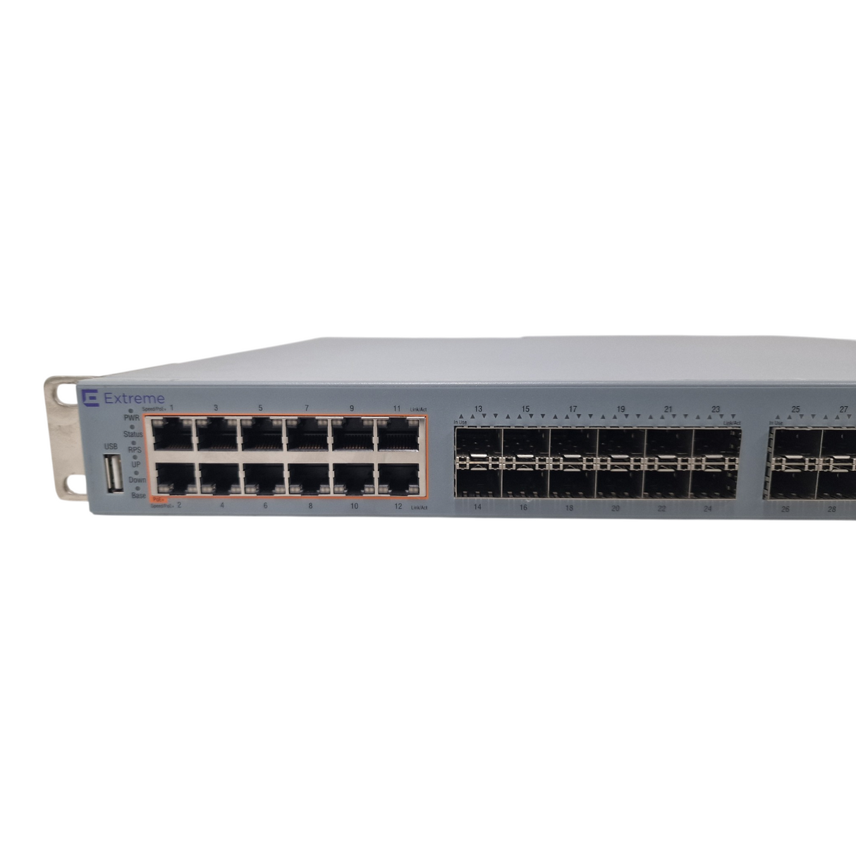 Extreme VSP 4450GSX-PWR+ 36-Port SFP 2x 10GbE SFP+ 12x RJ-45 PoE+ Managed Switch