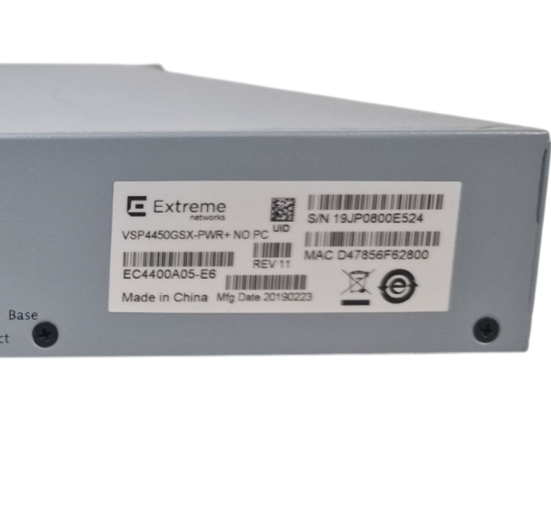 Extreme VSP 4450GSX-PWR+ 36-Port SFP 2x 10GbE SFP+ 12x RJ-45 PoE+ Managed Switch