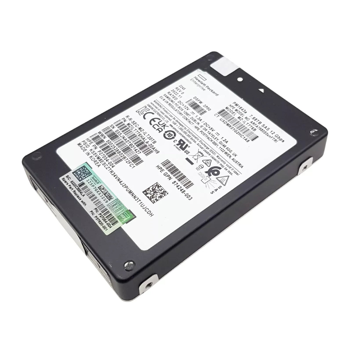 Samsung 7.68TB SAS 12G Read Intensive PM1643a Series 2.5" SSD MZ-ILT7T6B