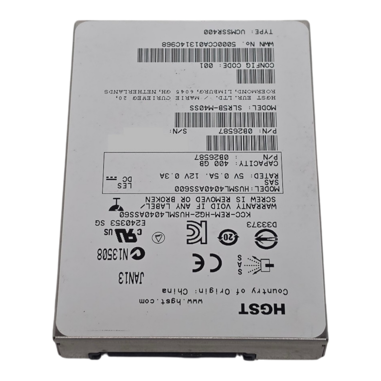 Hitachi HGST Ultrastar HUSML4040ASS600 400GB 6G SAS MLC WI 2.5" SFF SSD 0B26587